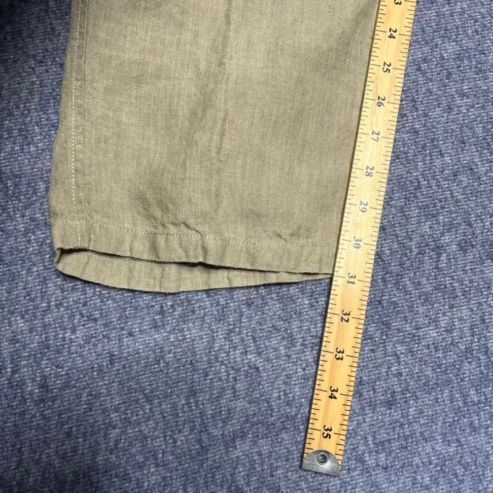 Reyn Spooner Mens 40 100%‎ Linen Flat Front Pants Tan Khaki Straight Leg Casual
